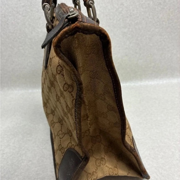 Gucci Brown and Tan Monogram Satchel - Picture 8 of 16